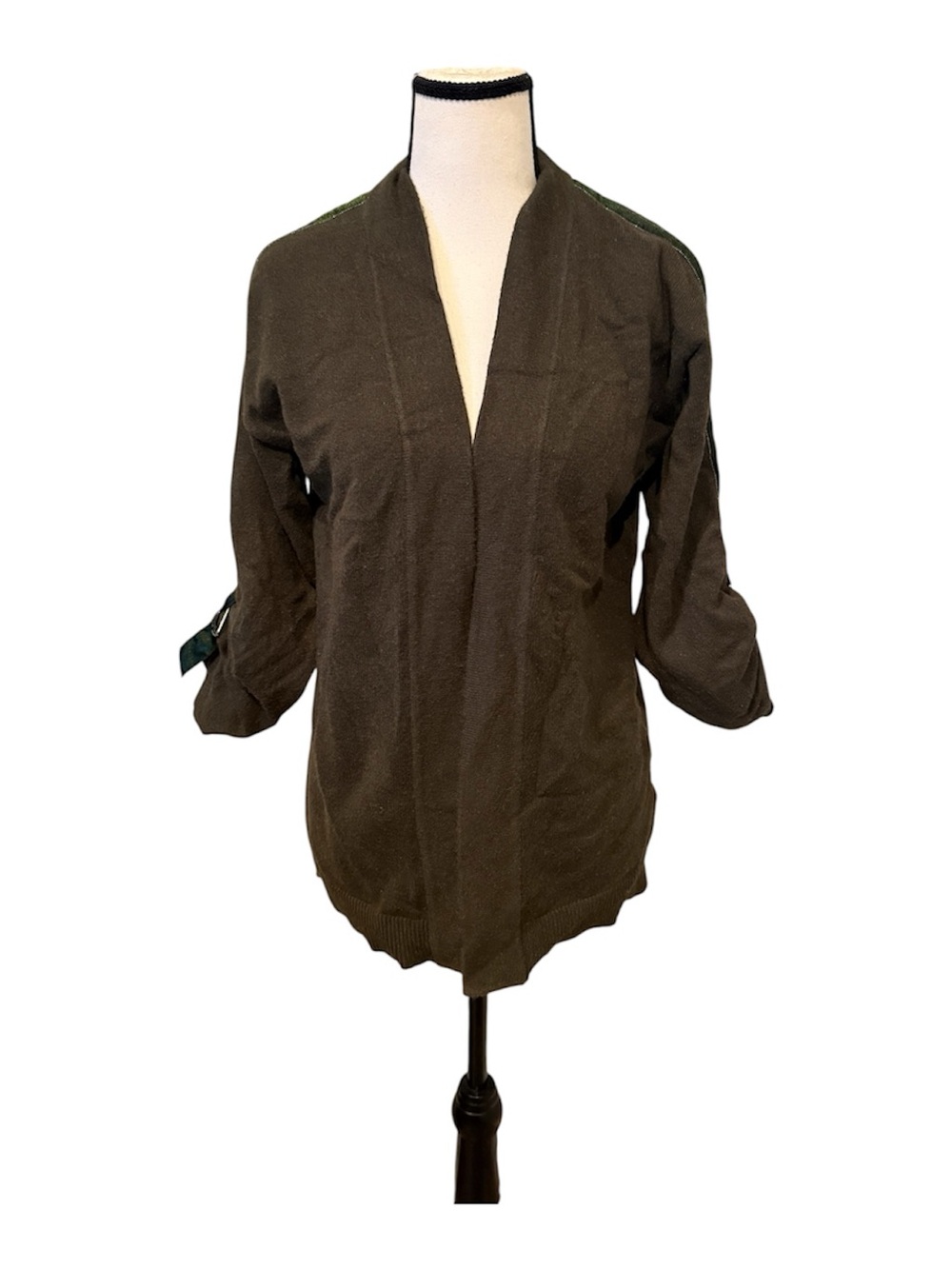 Frank Lyman Design Olive Open-Front Cardigan